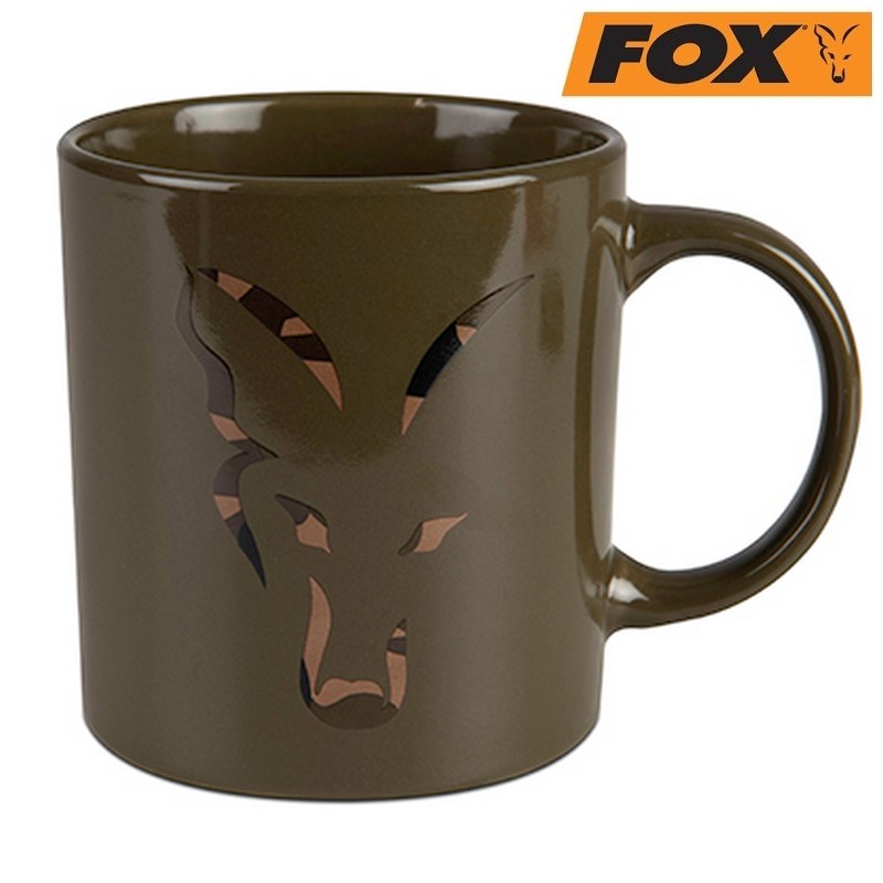 Hrnek pro rybáře FOX Fox Green and Camo Head Ceramic Mug